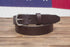 1.25" Dark Brown Full Grain Leather Belt Tapered Tip Slider Buckle